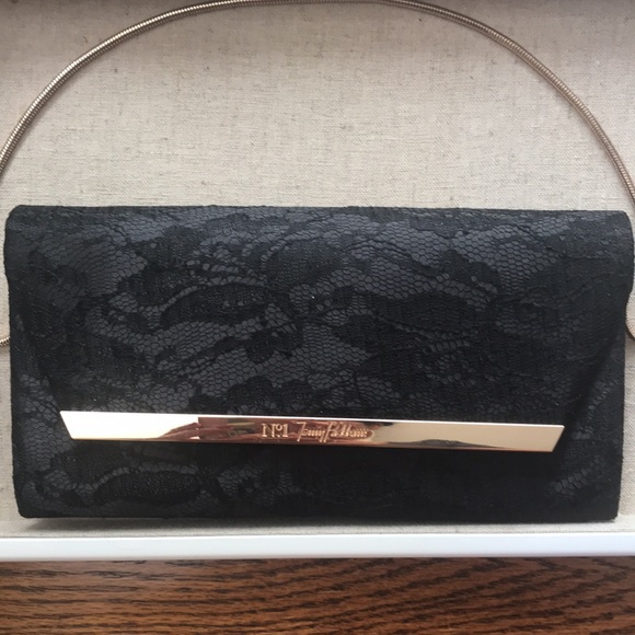 - Jenny packham #1 black lace clutch - Picture 2 of 5